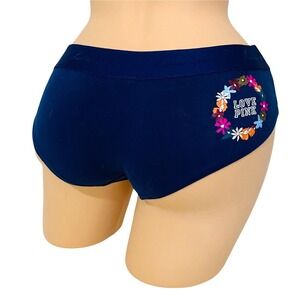Victoria's Secret‎ PINK MEDIUM Graphic Logo Elastic Waist-Band Hipster Panty NEW